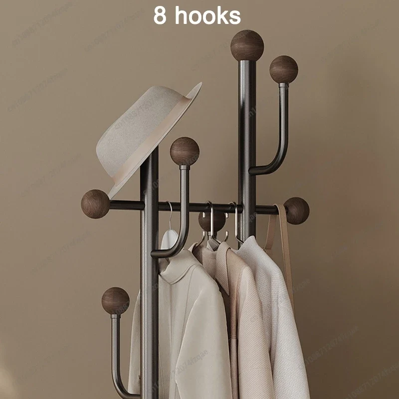 Portant Vêtements Inox Base Marbre 8 Crochets - Design Industriel Moderne