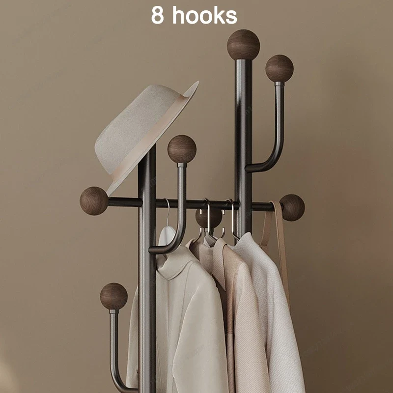 Portant Vêtements Inox Base Marbre 8 Crochets - Design Industriel Moderne