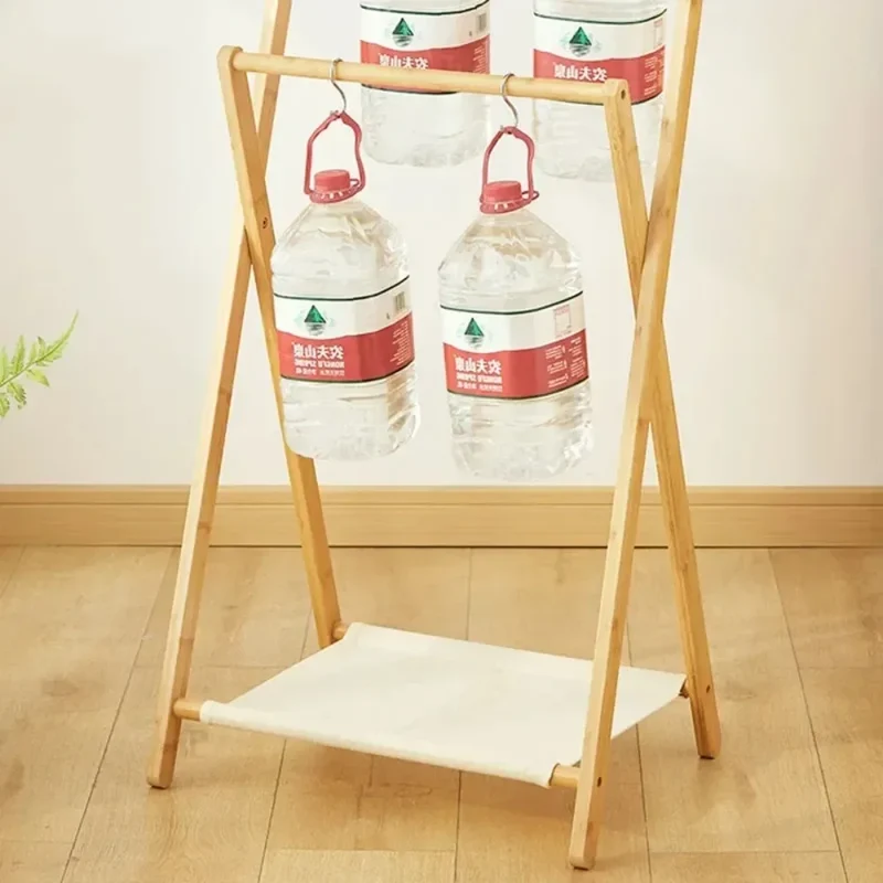 Étendoir Vêtements Pliable Bambou - Organisateur Multifonction Couloir