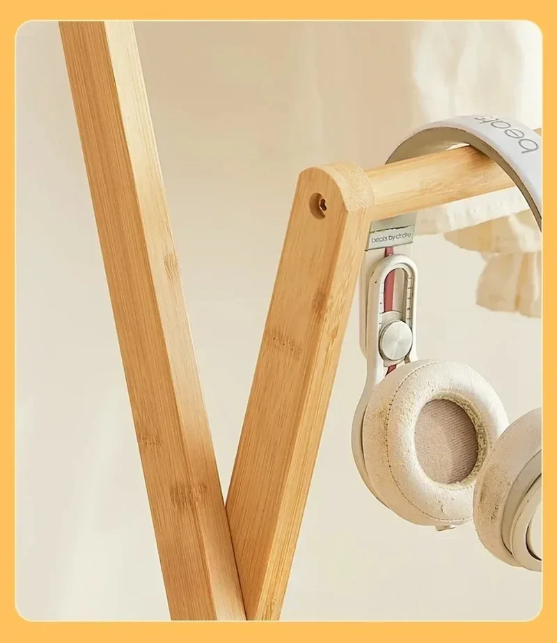 Étendoir Vêtements Pliable Bambou - Organisateur Multifonction Couloir