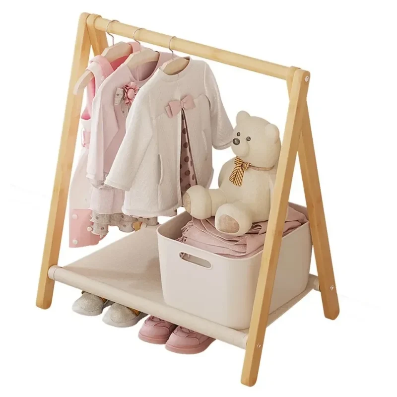 Étendoir Vêtements Pliable Bambou - Organisateur Multifonction Couloir