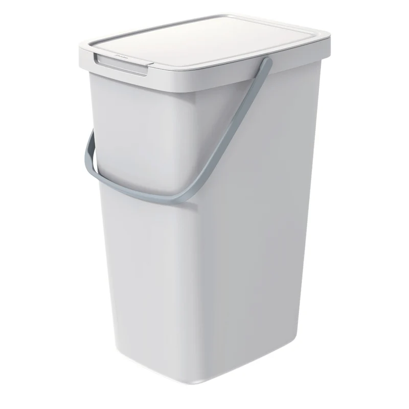 Keden Systema Q Sorting Waste Bin 20L Recycling Bin Separation Segregation Lidded with Handle Hanging Dustbin Garbage Can Slim Ash Grey