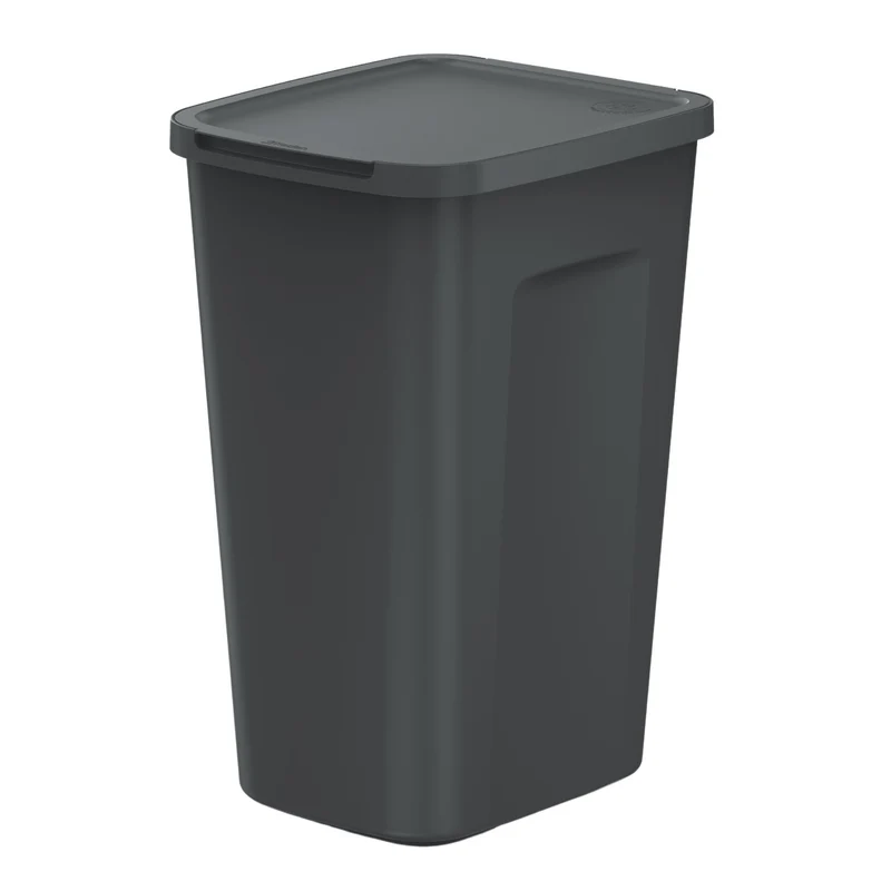 Keden trash garbage can, capacity 50 liters, black, COMPACTA Q PLUS