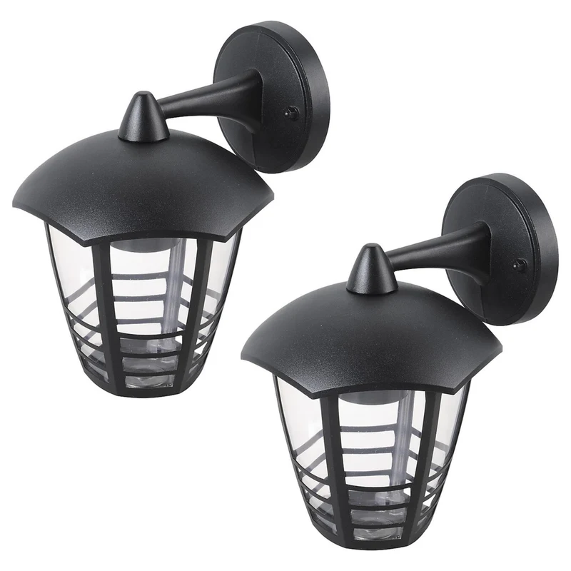 Rabalux Wall Sconce, Outdoor, IP44, E27, max 60W, Black, Marseille, 2 pieces