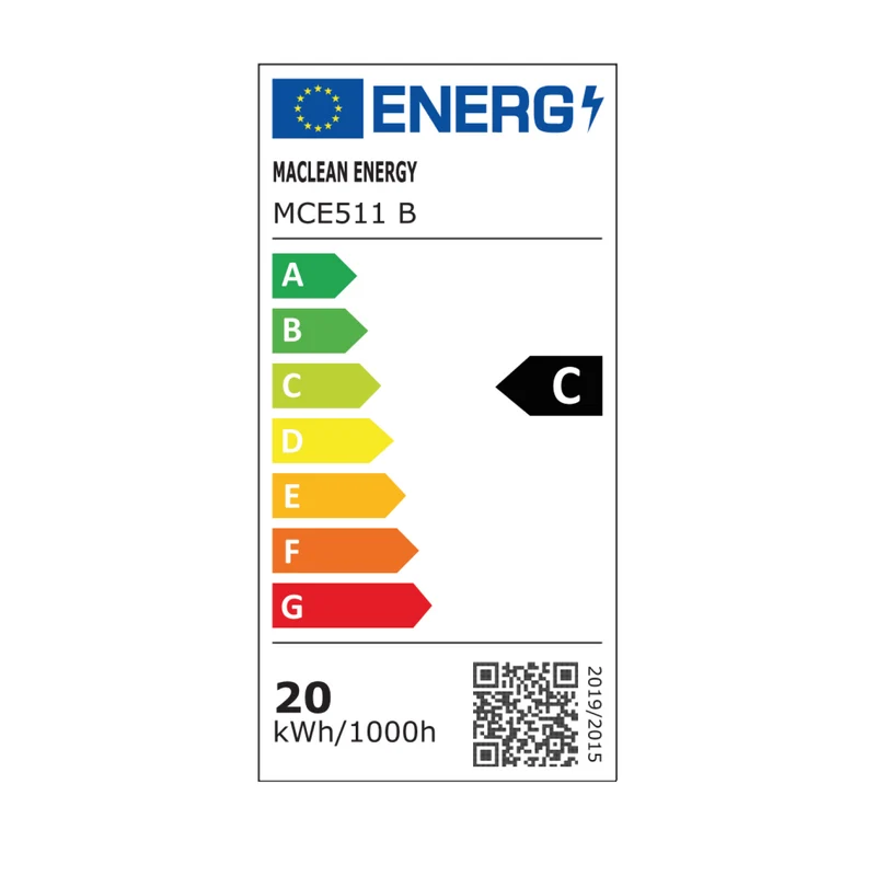 Maclean LED Light, Black, 20W, IP65, 2750 lm, Neutral White (4000K) MCE511 B, 2 pieces