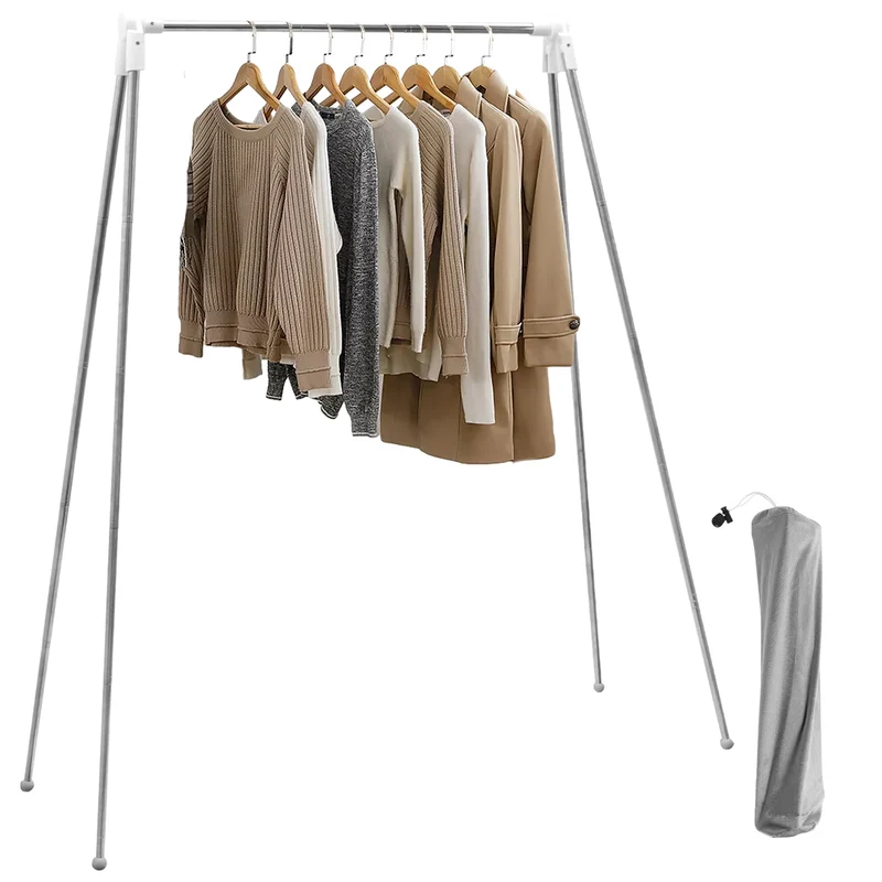 Portant Pliable en Acier Inoxydable – Séchoir et Support à Vêtements Portable pour Intérieur et Extérieur