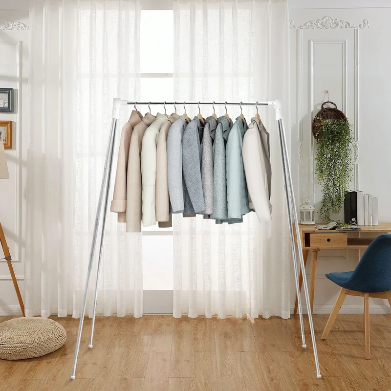 Portant Pliable en Acier Inoxydable – Séchoir et Support à Vêtements Portable pour Intérieur et Extérieur