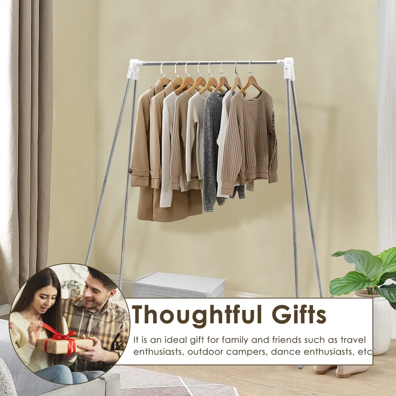 Portant Pliable en Acier Inoxydable – Séchoir et Support à Vêtements Portable pour Intérieur et Extérieur