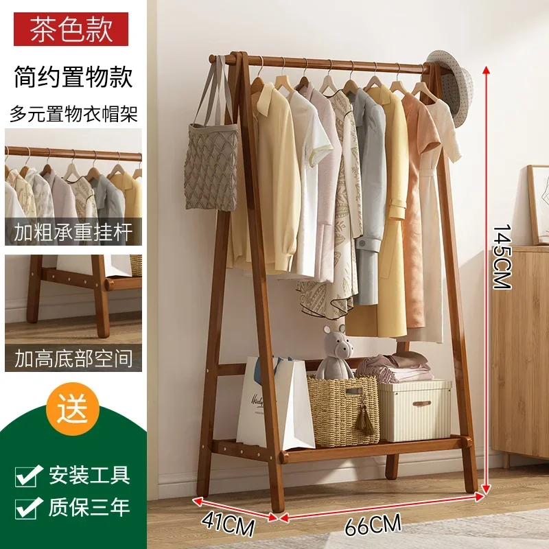 Portant Vêtement en Bambou – Organisateur de Placard pour Chambre et Salon avec 6 Crochets
