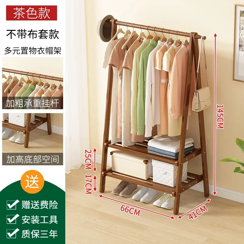 Portant Vêtement en Bambou – Organisateur de Placard pour Chambre et Salon avec 6 Crochets