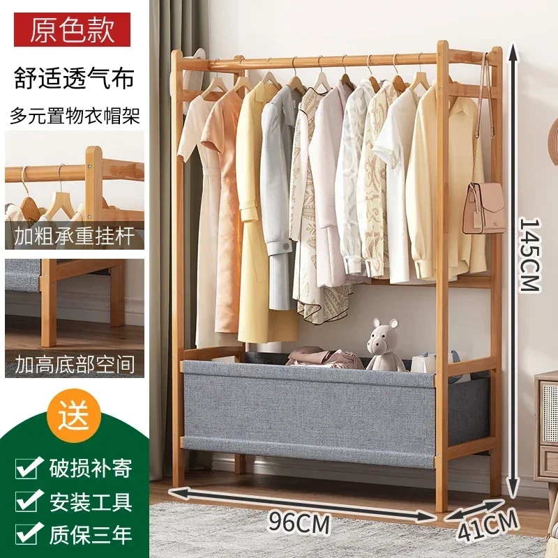 Portant Vêtement en Bambou – Organisateur de Placard pour Chambre et Salon avec 6 Crochets