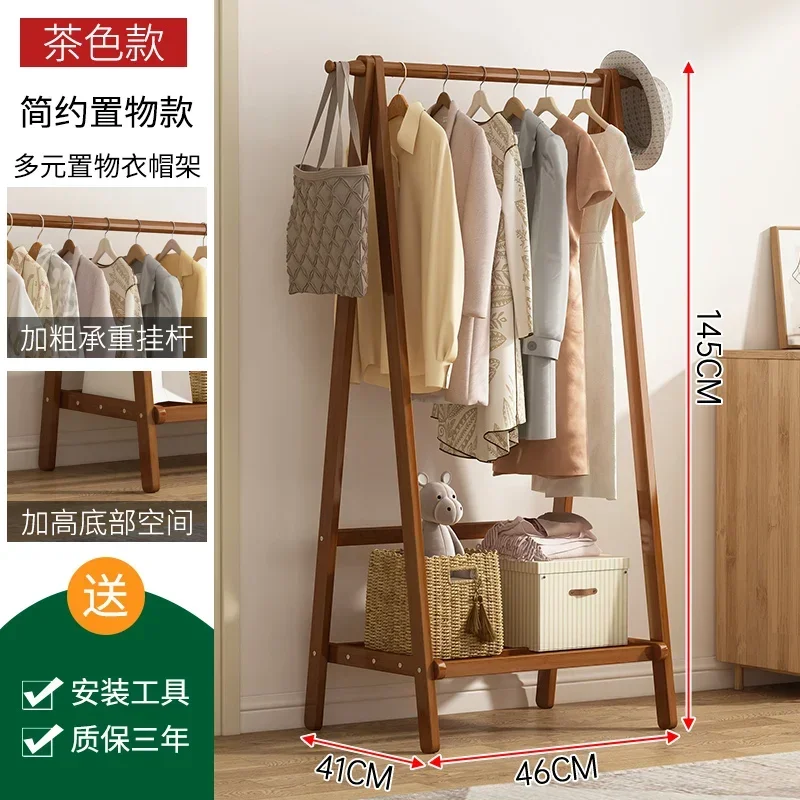 Portant Vêtement en Bambou – Organisateur de Placard pour Chambre et Salon avec 6 Crochets