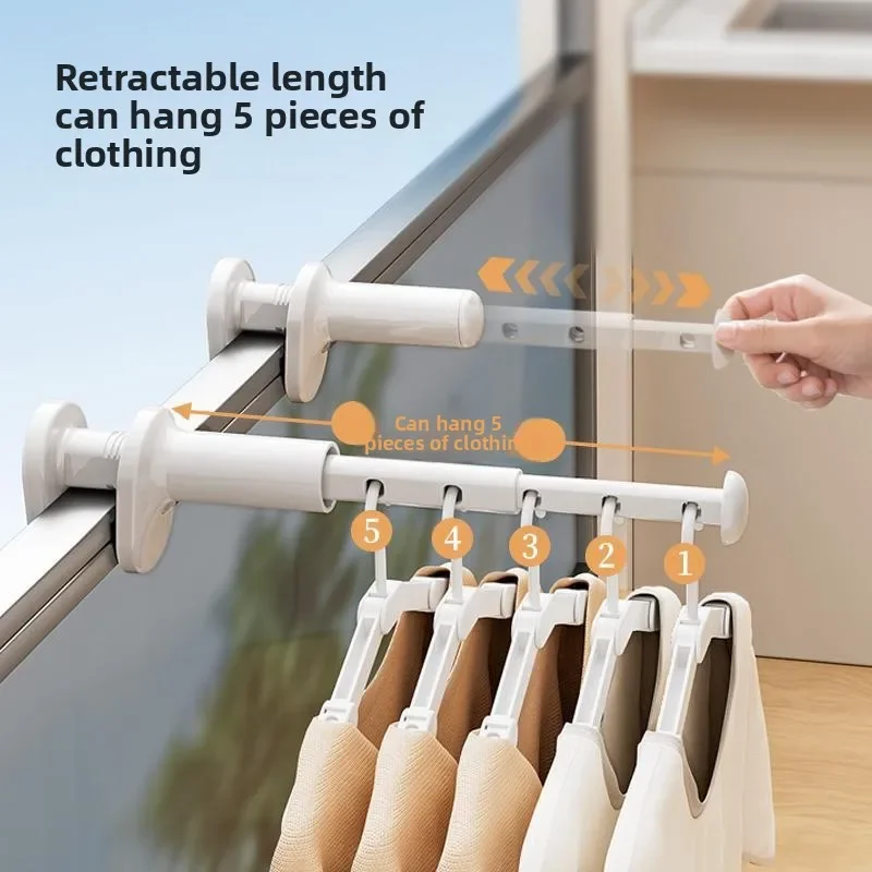 Portant Télescopique de Voyage sans Perçage – Pliable et Portable pour Hôtels, Déplacements Professionnels et Intérieurs