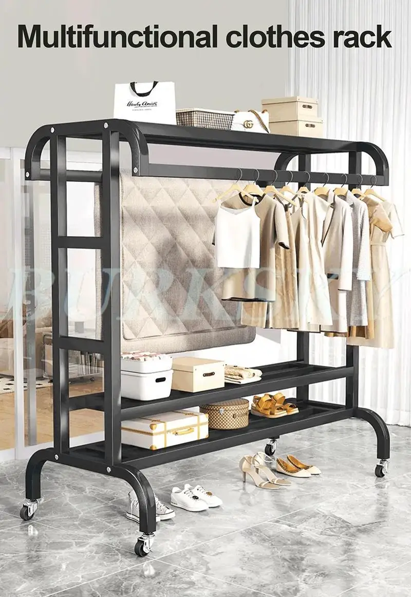 Système de Dressing avec Portant et Rangement Multicouche – Armoire Ouverte pour Chambre