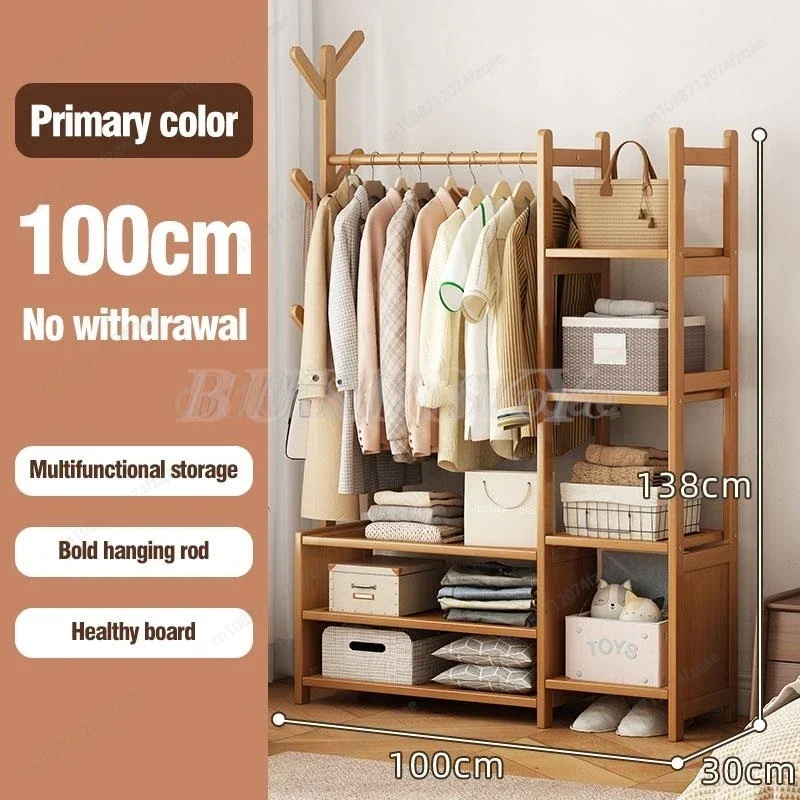 Portant à Vêtements Mobile avec Étagère et Penderie Murale – Cloakroom Multifonction