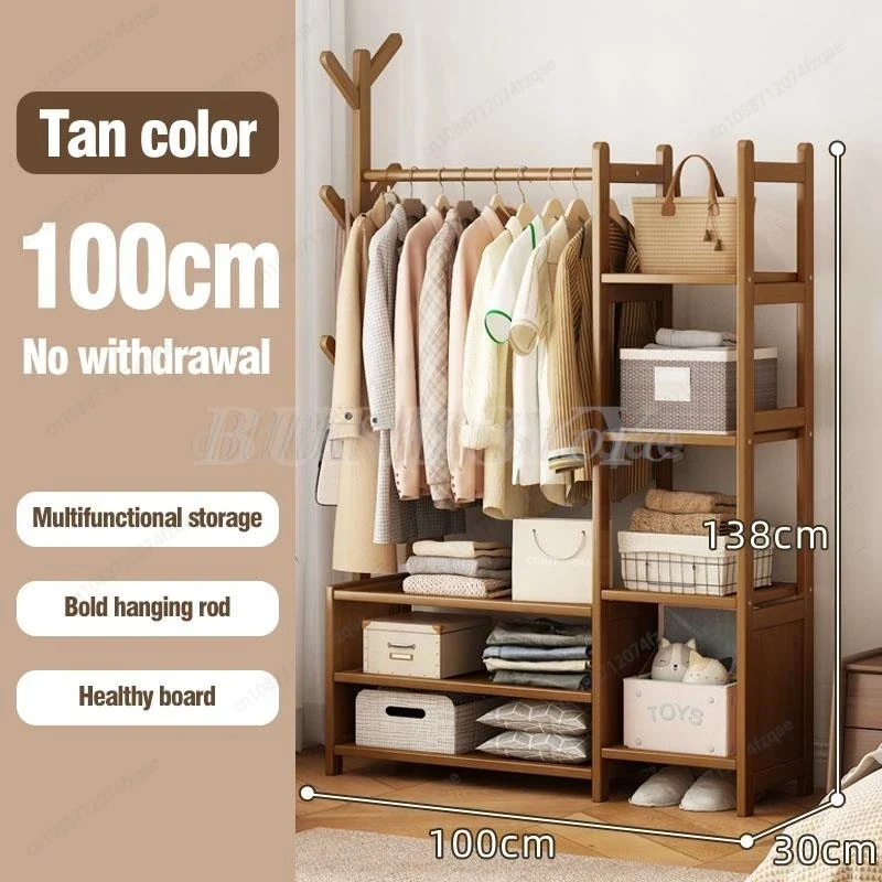 Portant à Vêtements Mobile avec Étagère et Penderie Murale – Cloakroom Multifonction