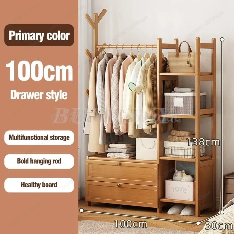 Portant à Vêtements Mobile avec Étagère et Penderie Murale – Cloakroom Multifonction