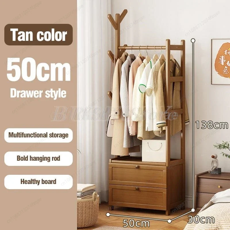 Portant à Vêtements Mobile avec Étagère et Penderie Murale – Cloakroom Multifonction
