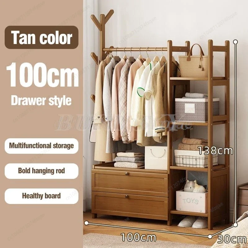 Portant à Vêtements Mobile avec Étagère et Penderie Murale – Cloakroom Multifonction