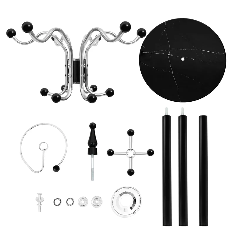 Portant robuste — cadre inox et base en marbre (tête rotative 360°)