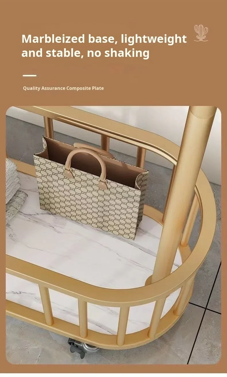 Portant mobile épaissi avec panier de rangement — sur pied à roulettes (4 crochets)