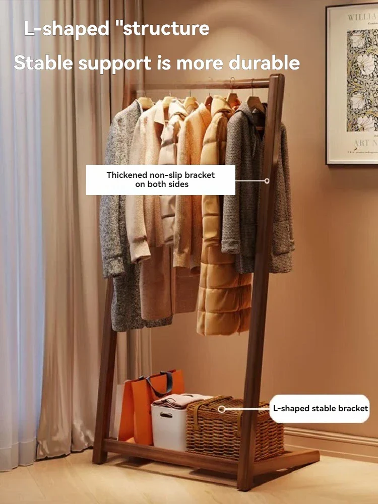 Portant compact en bambou — petit porte-vêtements de chevet/dortoir