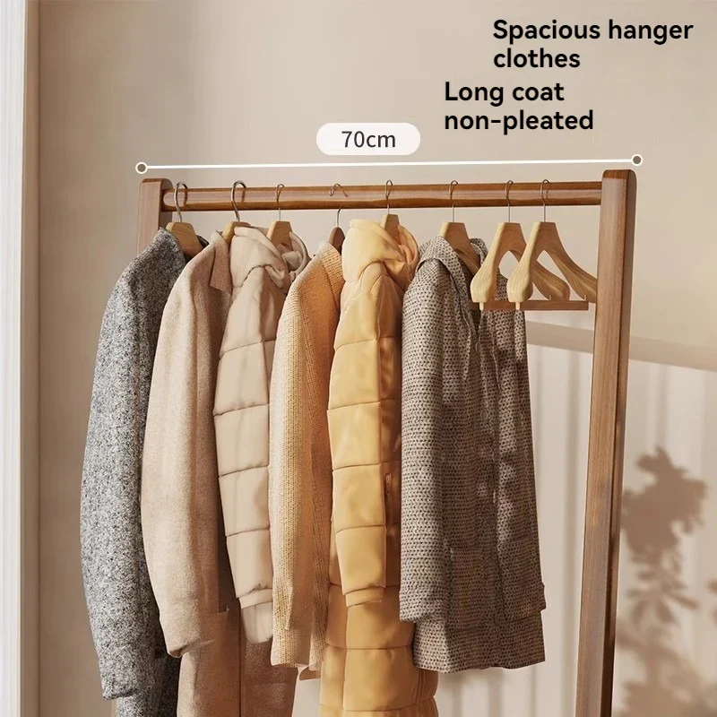 Portant compact en bambou — petit porte-vêtements de chevet/dortoir