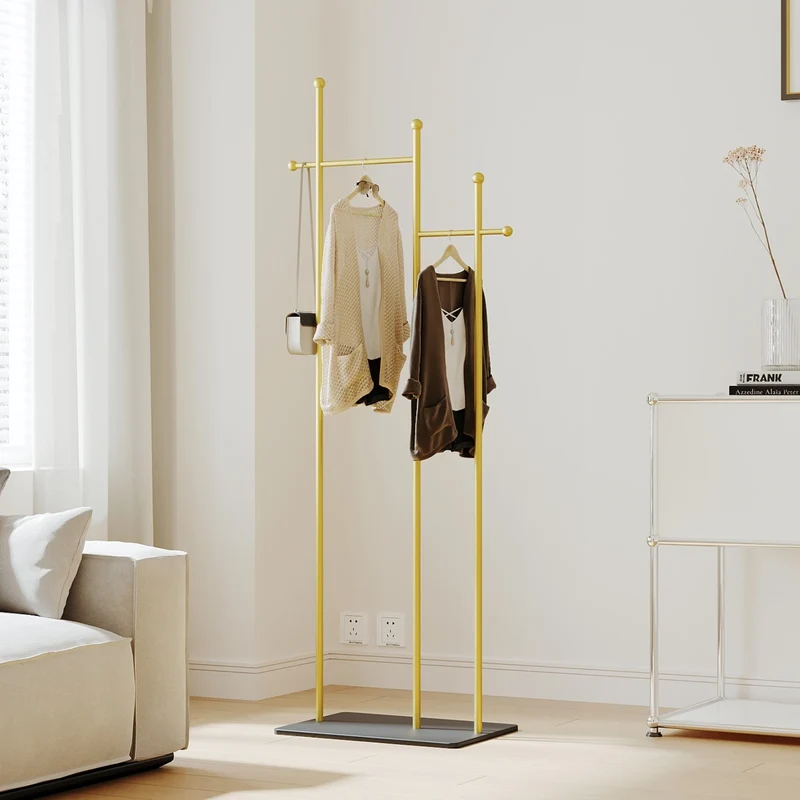 Portant vertical scandinave — porte-manteaux métal gain de place (salon/chambre/bureau)