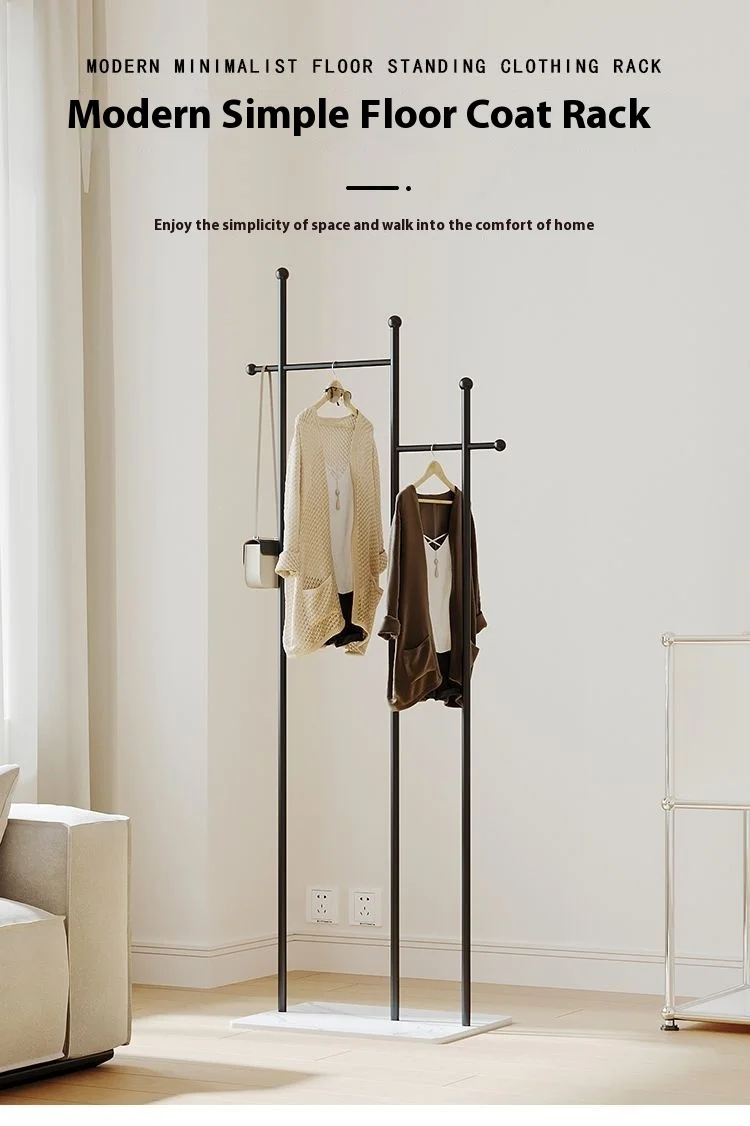 Portant vertical scandinave — porte-manteaux métal gain de place (salon/chambre/bureau)