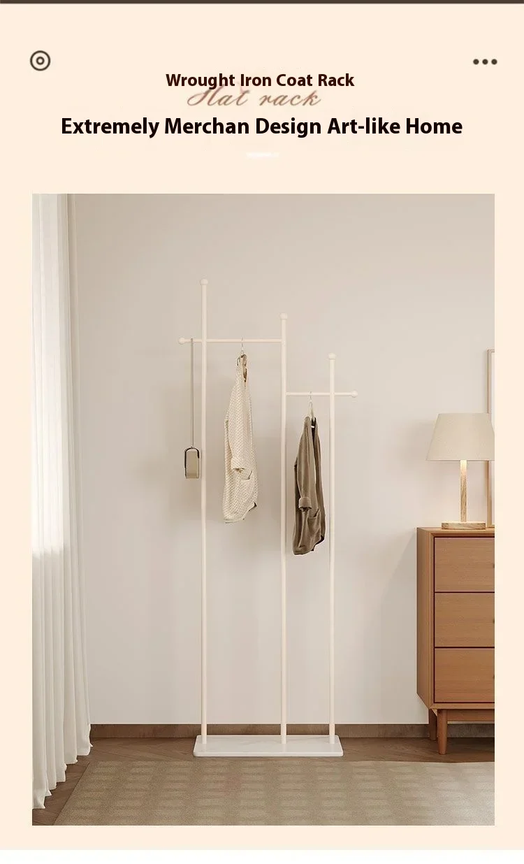 Portant vertical scandinave — porte-manteaux métal gain de place (salon/chambre/bureau)