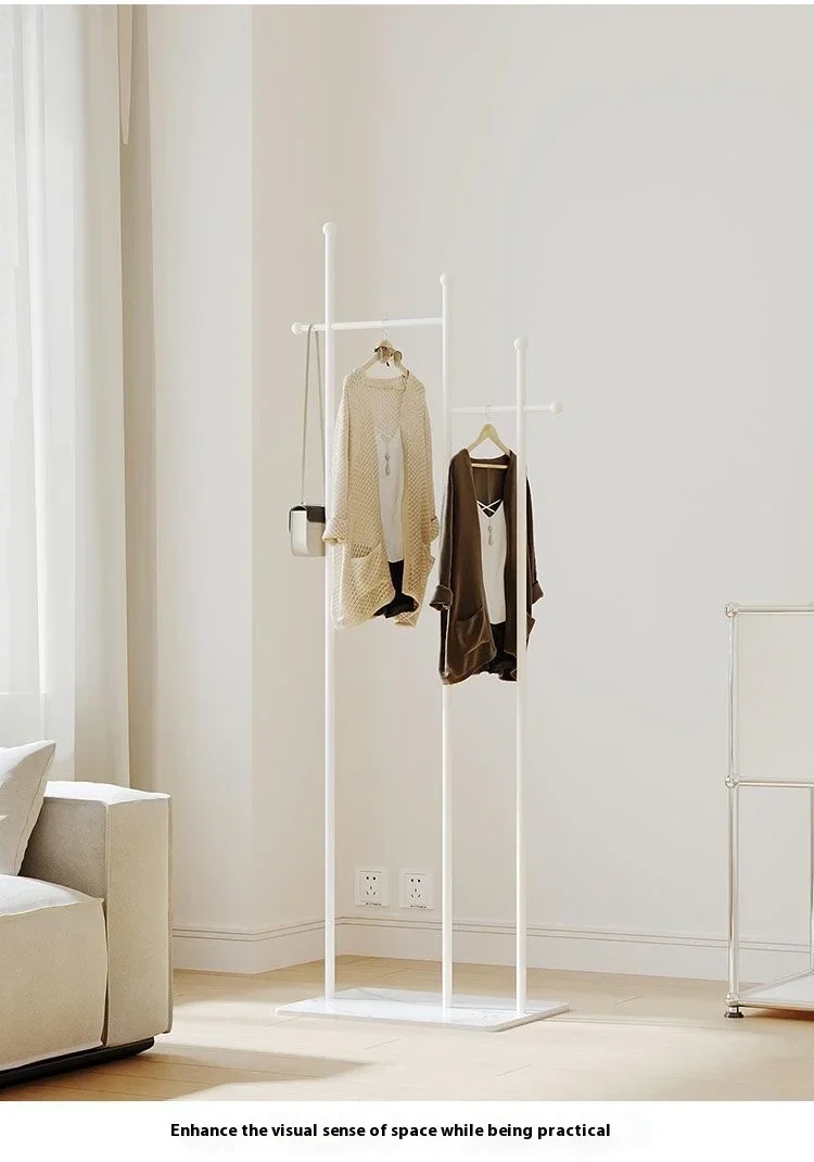 Portant vertical scandinave — porte-manteaux métal gain de place (salon/chambre/bureau)