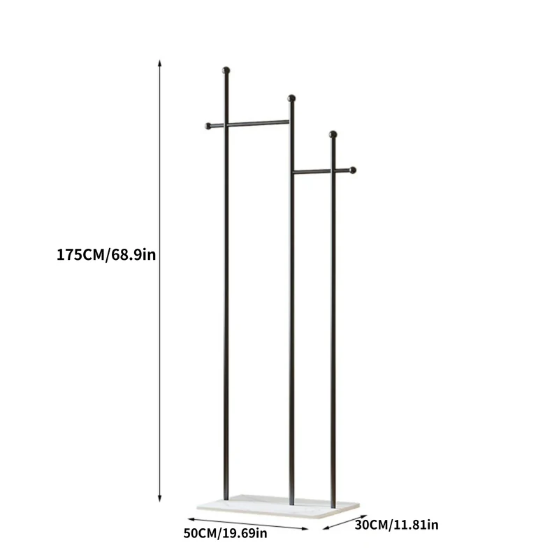 Portant vertical scandinave — porte-manteaux métal gain de place (salon/chambre/bureau)