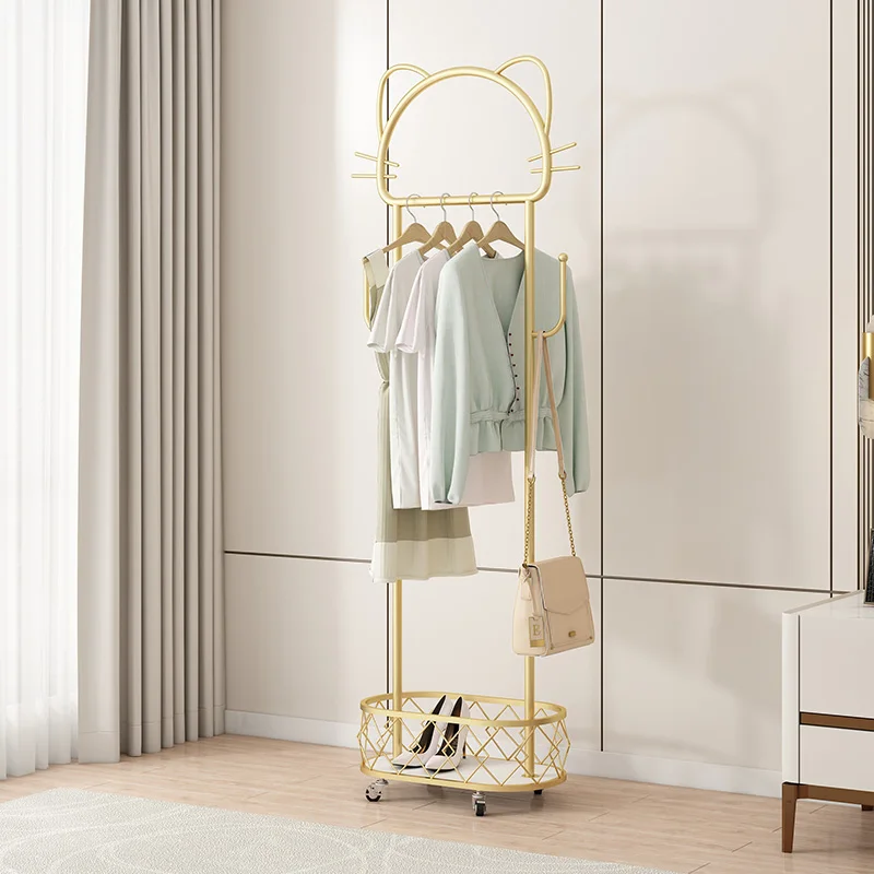 Portant mobile « light luxury » sur roulettes — séchoir/porte-manteaux pliable et extensible en acier inox (OIMG)