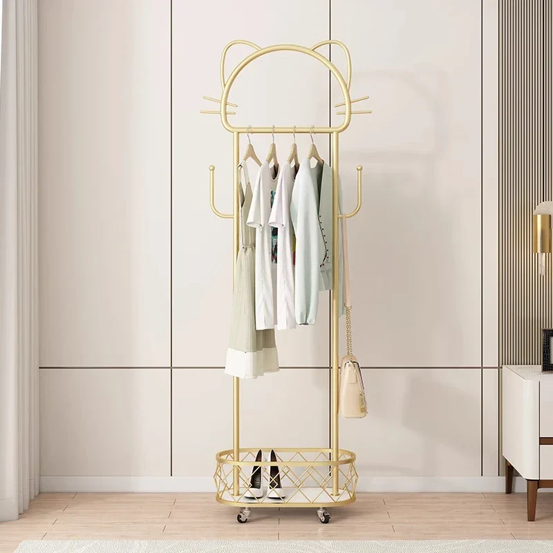Portant mobile « light luxury » sur roulettes — séchoir/porte-manteaux pliable et extensible en acier inox (OIMG)