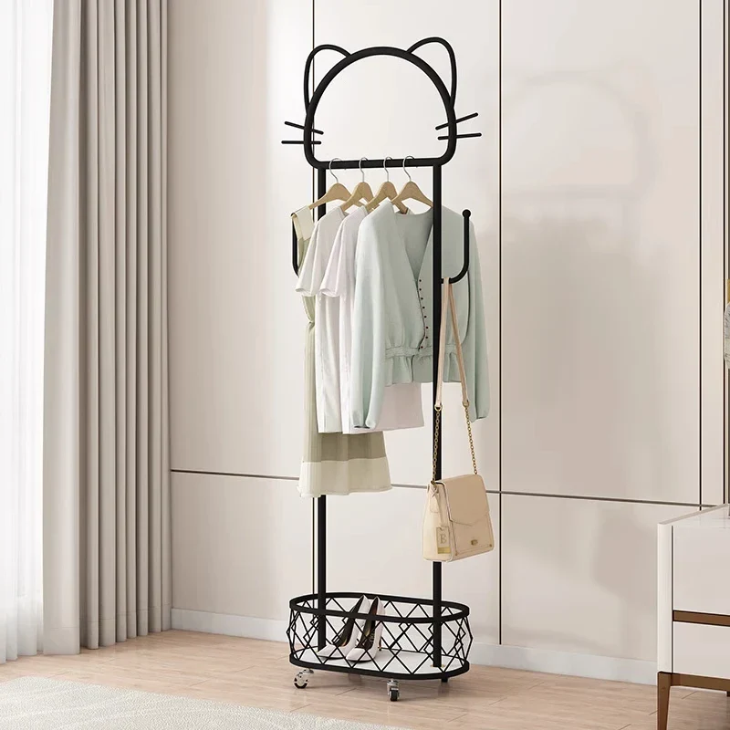 Portant mobile « light luxury » sur roulettes — séchoir/porte-manteaux pliable et extensible en acier inox (OIMG)