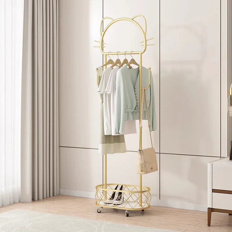 Portant mobile « light luxury » sur roulettes — séchoir/porte-manteaux pliable et extensible en acier inox (OIMG)