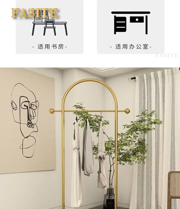 Penderie d’angle sur mât — rangement suspendu pour chambre, structure en acier inoxydable