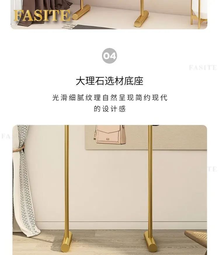 Penderie d’angle sur mât — rangement suspendu pour chambre, structure en acier inoxydable