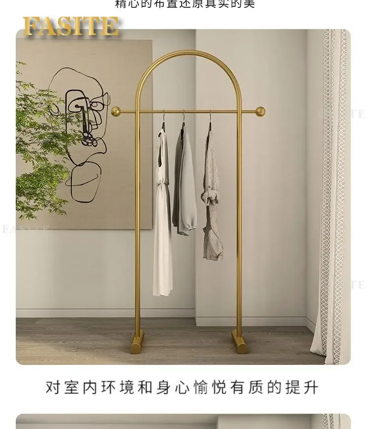 Penderie d’angle sur mât — rangement suspendu pour chambre, structure en acier inoxydable