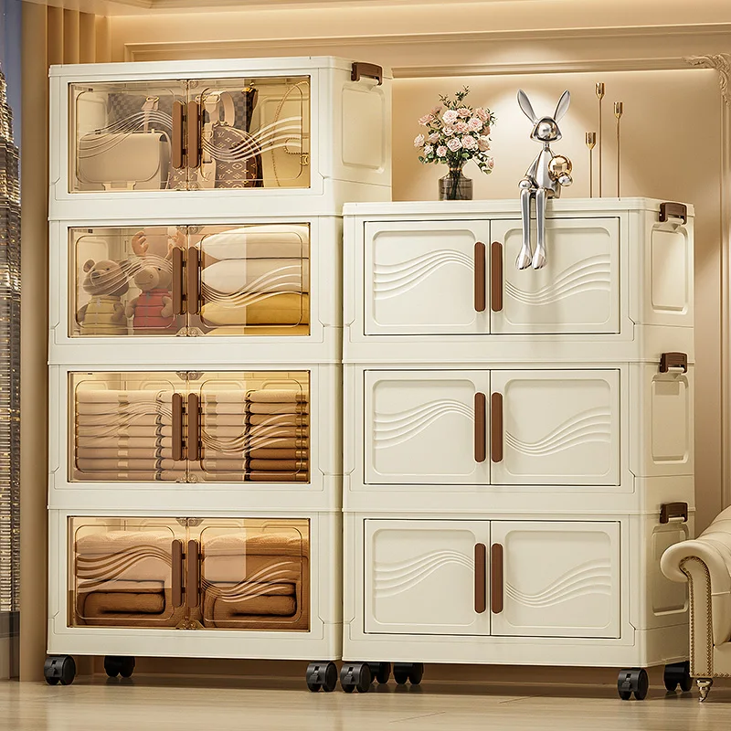 Boîte de rangement pliable avec porte transparente — spacieuse, durable et facile à monter
