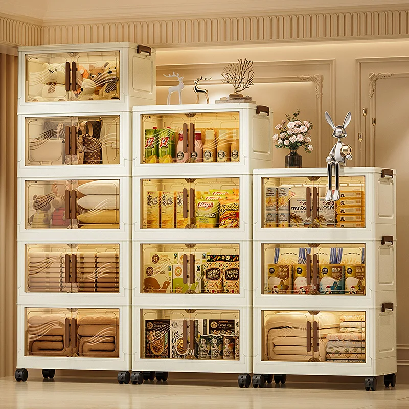 Boîte de rangement pliable avec porte transparente — spacieuse, durable et facile à monter