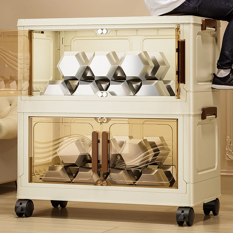 Boîte de rangement pliable avec porte transparente — spacieuse, durable et facile à monter