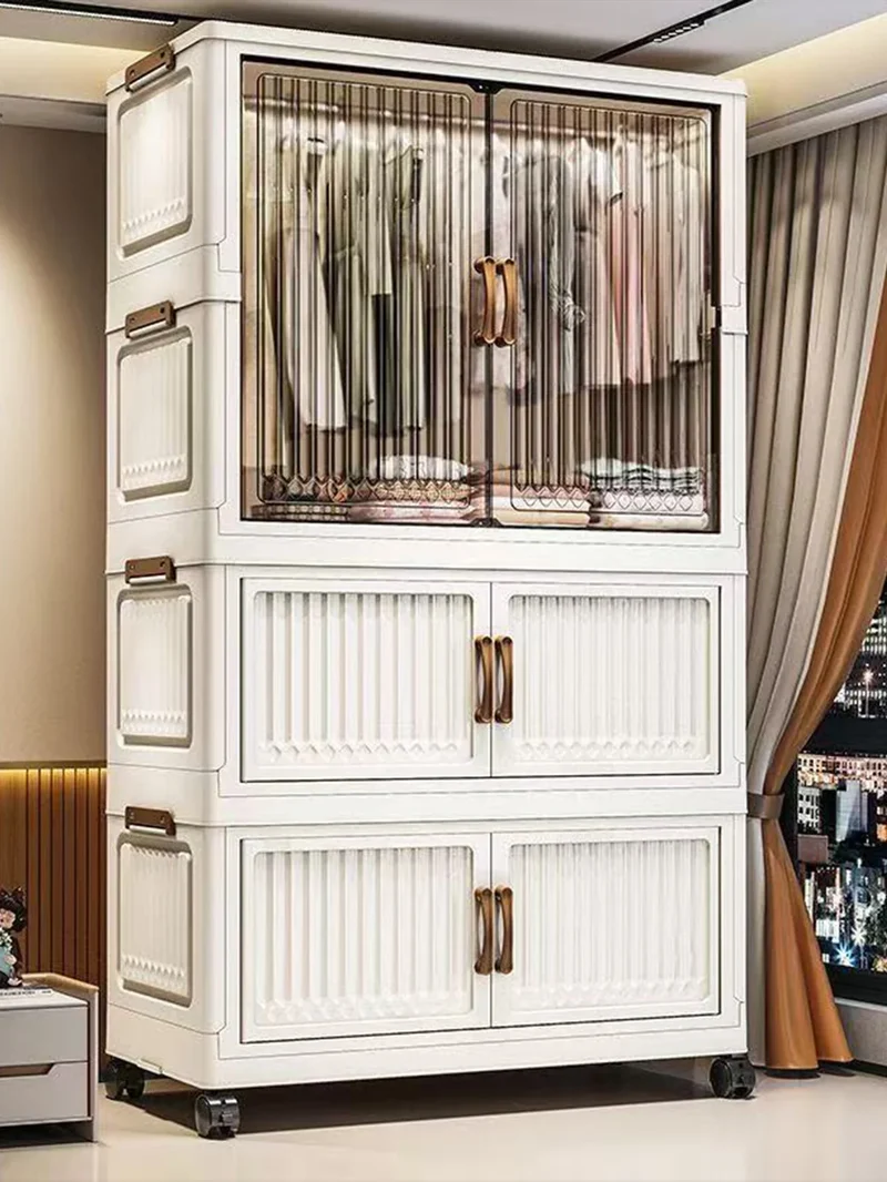 Armoire pliante 70/80 cm en polypropylène — grande capacité, anti-poussière, rangement pour vêtements