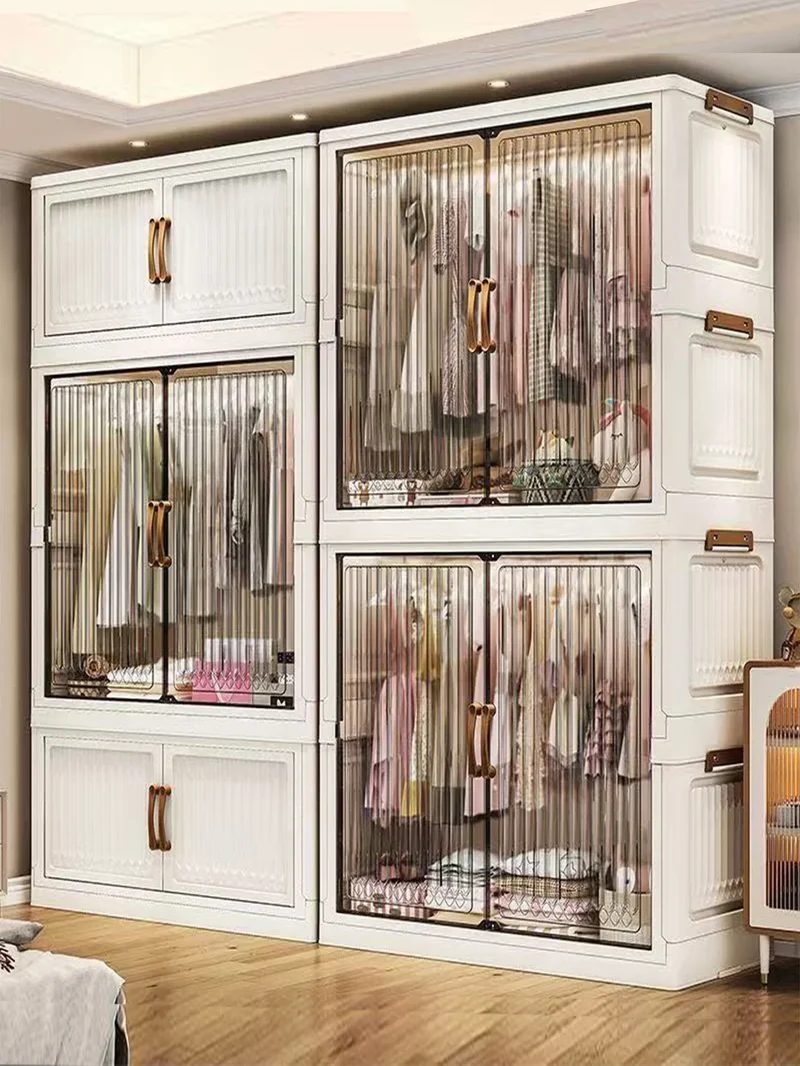 Armoire pliante 70/80 cm en polypropylène — grande capacité, anti-poussière, rangement pour vêtements