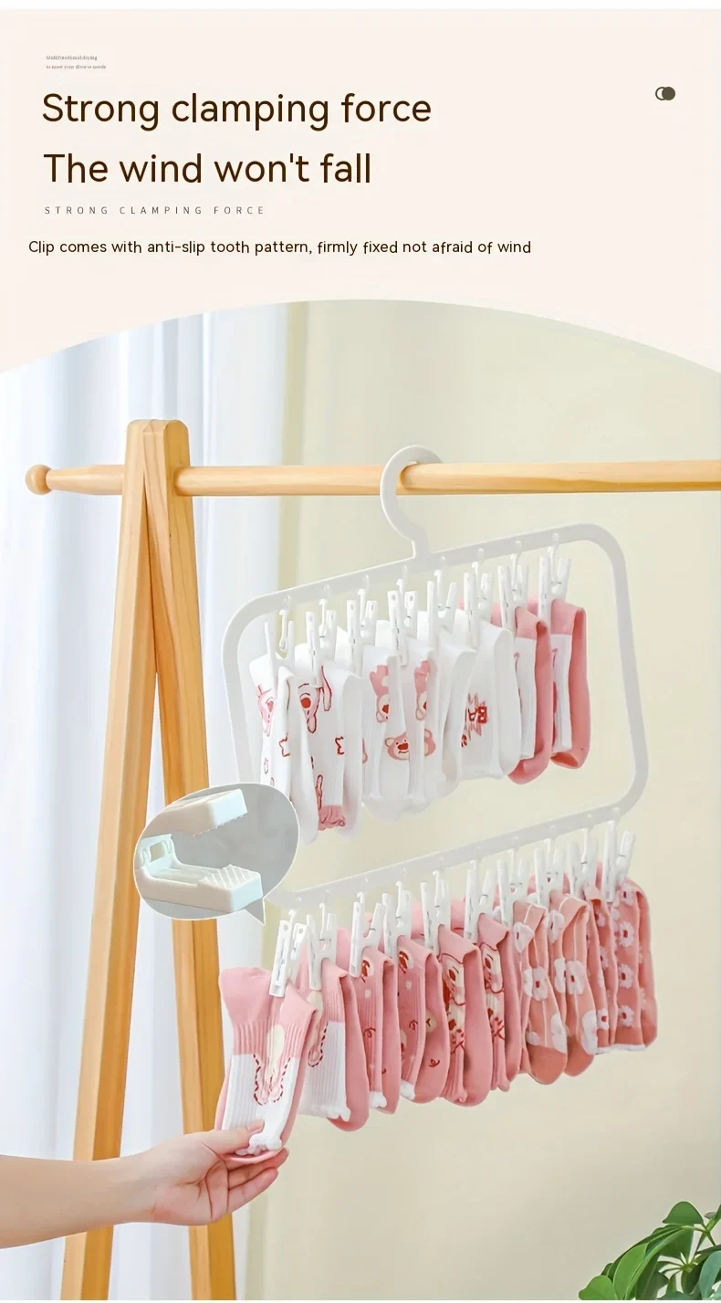 Séchoir à pinces multifonction en alliage d’aluminium — pliable, extensible, gain de place