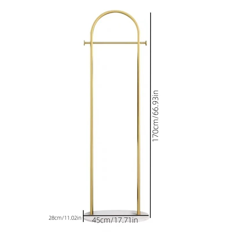 Portant au sol en métal — ligne épurée, faible encombrement pour chambre et salon