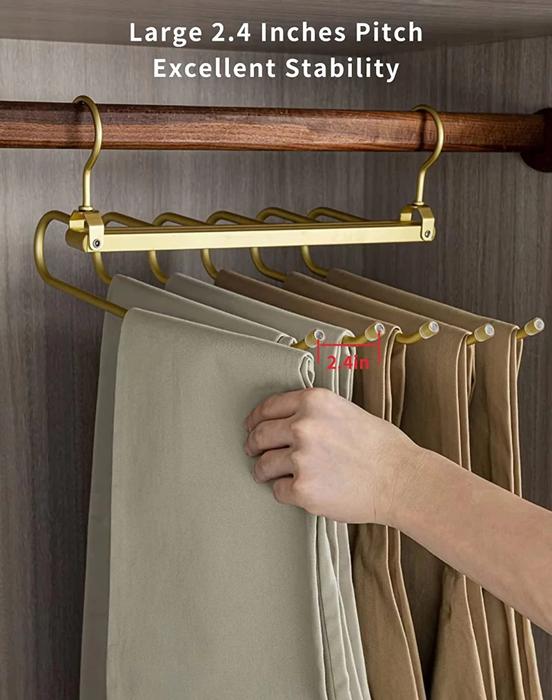 Porte-pantalons 6 niveaux en aluminium — gain de place pour penderie