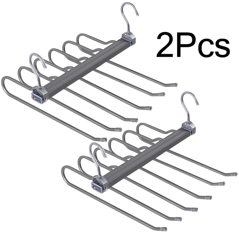 Porte-pantalons 6 niveaux en aluminium — gain de place pour penderie