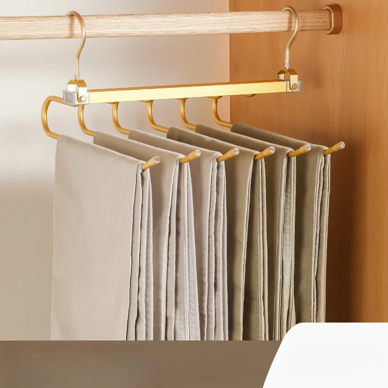 Porte-pantalons 6 niveaux en aluminium — gain de place pour penderie