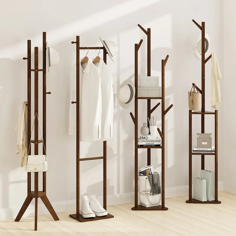 Portant vertical en bambou – 8 crochets, chambre & salon